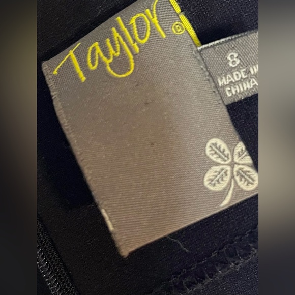 Taylor Black Sleeveless Sheath Dress with Ruffle Detail Size 8 - Picture 7 of 9